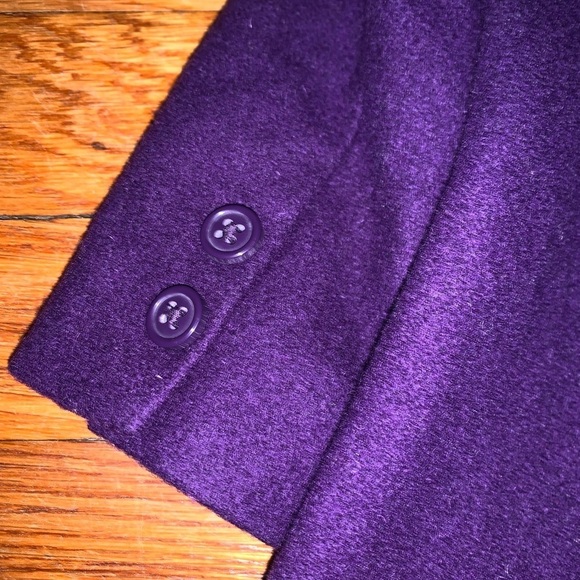 Janie and Jack collection wool purple pea coat size 6-12 months baby girl dressy - Picture 4 of 7